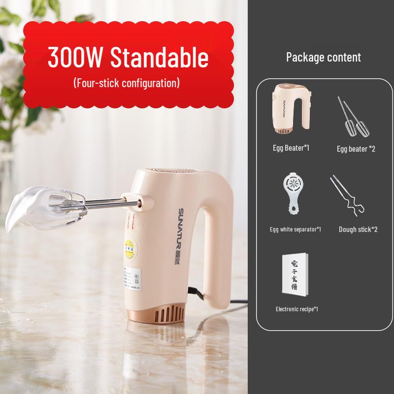 Shunran 1830 300W Electric Handheld Egg Beater for Baking, Creams, Cakes, and Whipping. 300W