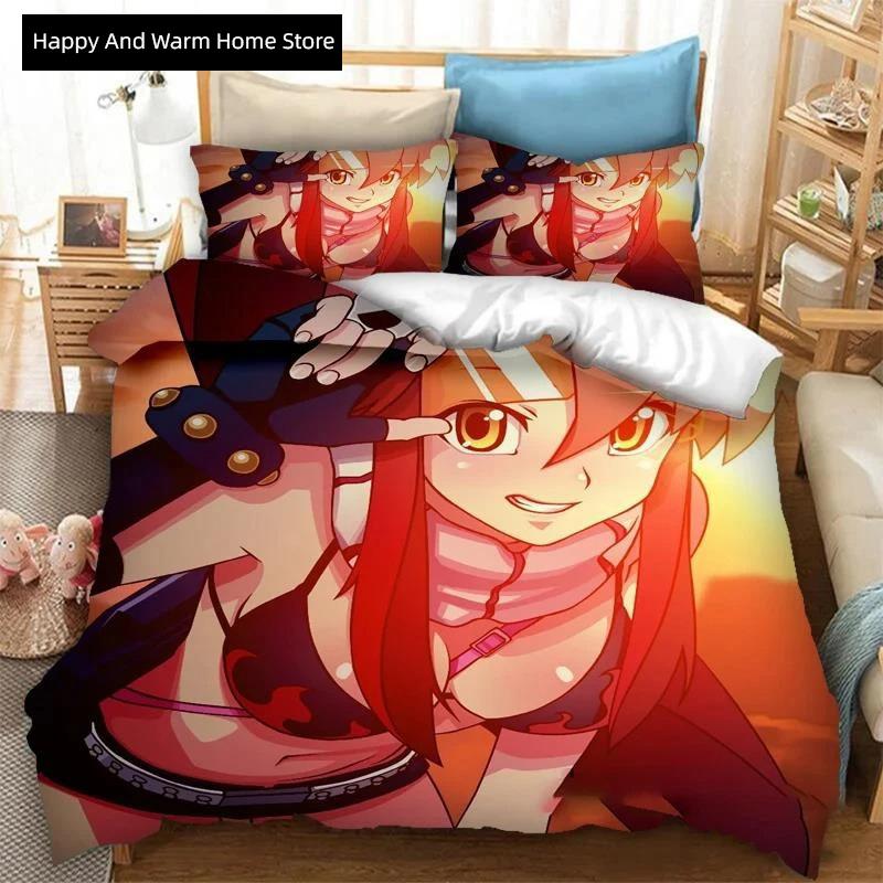 3D Printed Anime Tengen Topa Guren Lagan Soft Duvet Cover Beding Set Double Twin Ful Quen King Adult People Boy Bedclothes Comfortable Quilt Cover