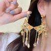 Pendant Crystal Stud Earrings Exaggerated Vintage Long Earrings  Girls Gift