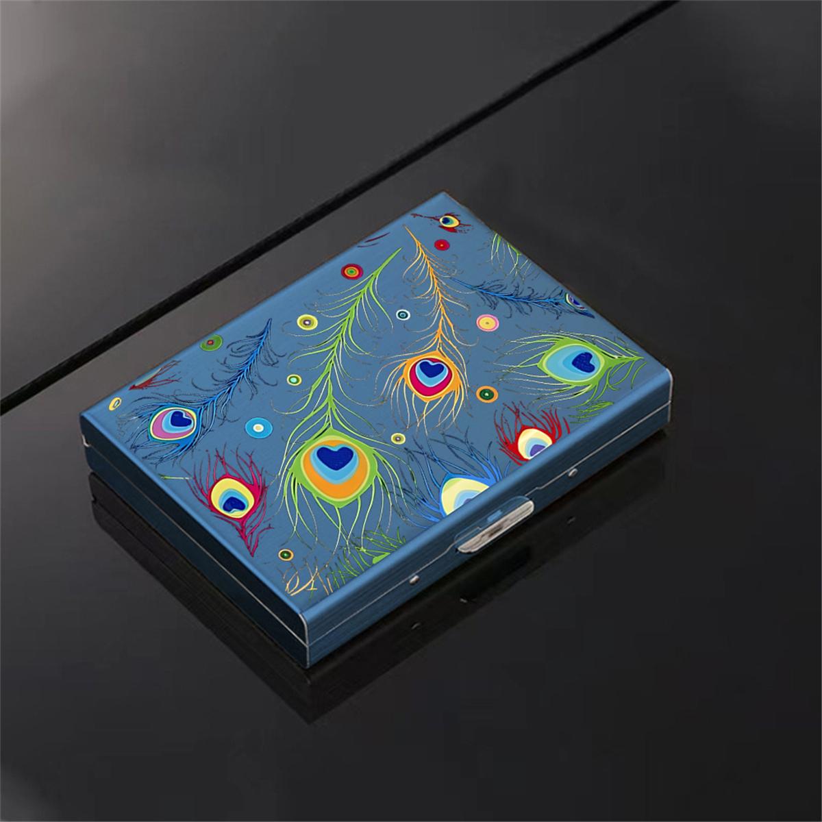 

Держатель кредитной карты для женщин и мужчин, Держатель карты Rfid, Металлический держатель карты, Жесткий кошелек для кредитных карт 10 cards синий