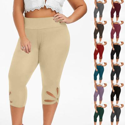 Seven-point Pants Casual Pants Hollow Petals Tight Stretch For Women's Pants