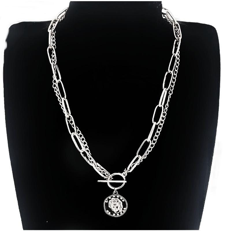 European and American exaggeration, simple and versatile collarbone chain accessories women, side chain thick chain temperament street 