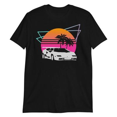 Radical 1980's Exotic Car Retrowave T-Shirt