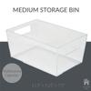Clear Medium Plastic Storage Bin Home Office Bathroom Organization Desk Accessories Jewelry Cosmetics Multiuse Box with Handles