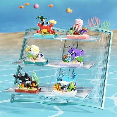 Serie Creativa de Papelería Oceánica Bloques de Construcción Juguetes de Construcción de Micropartículas Animales Modelos Marinos Juguetes Educativos Para Niños