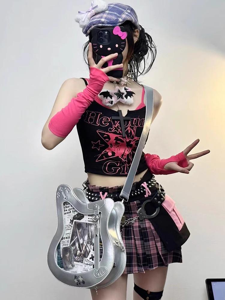 Sweet Girl Guitar & Bass Crossbody Irregular Itabag with Card Holder