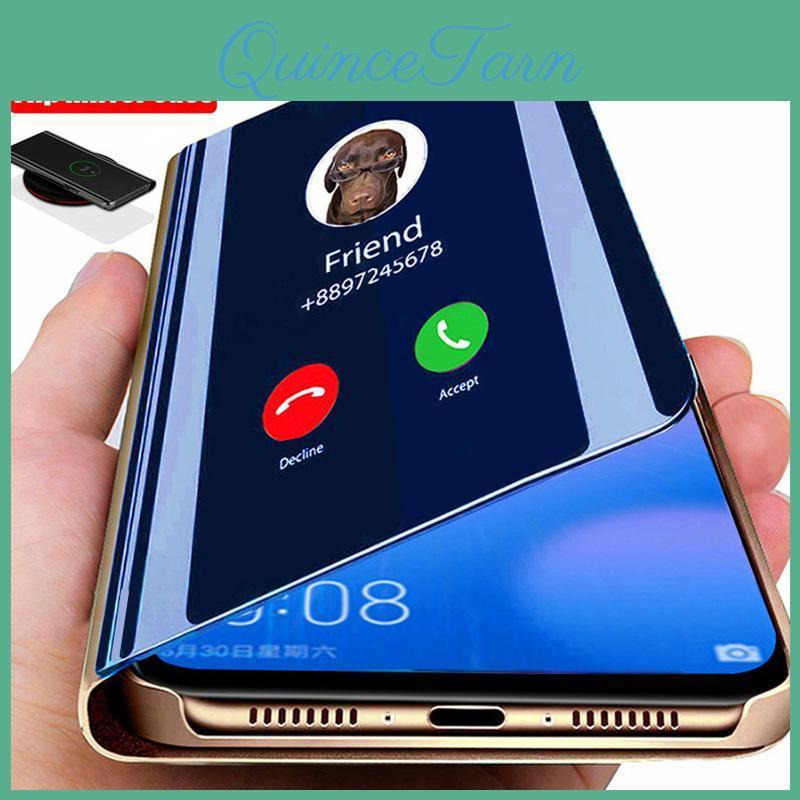 Smart Luxury Mirror Case Flip For Samsung Galaxy S22 S20 S21 S8 S9 S10 Ultra Note 8 9 10 20 Plus S7 Fe S10e S20fe Cover Coque