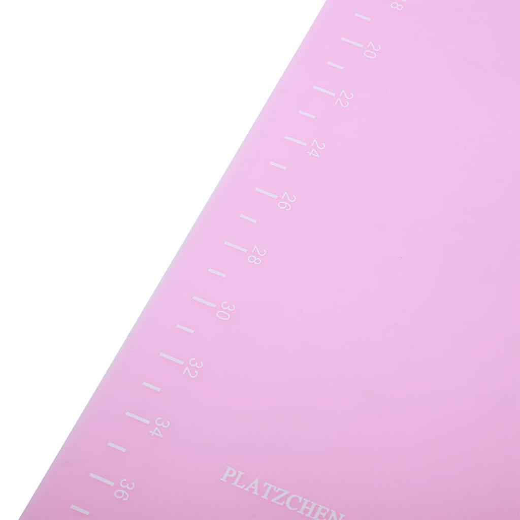 Household Silicone Non-Stick Baking Mat with Scales Rolling Dough Pad Kitchen Baking Tools(Pink 45x65cm)