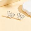 Sweet Butterfly & Bowknot Stainless Steel Earrings - Super Immortal Academy Style for Women