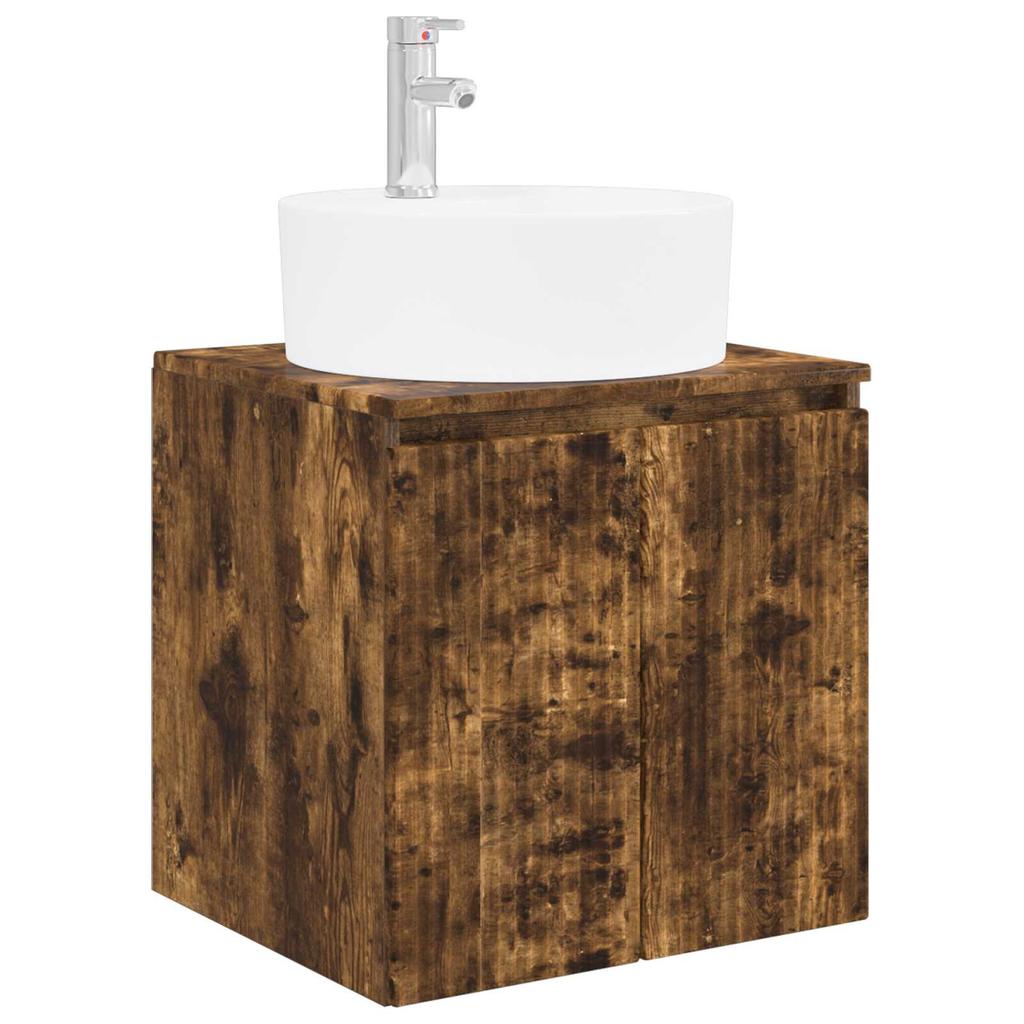 Bathroom Cabinet Set 5 pcs Smoked Oak Wood Based Material