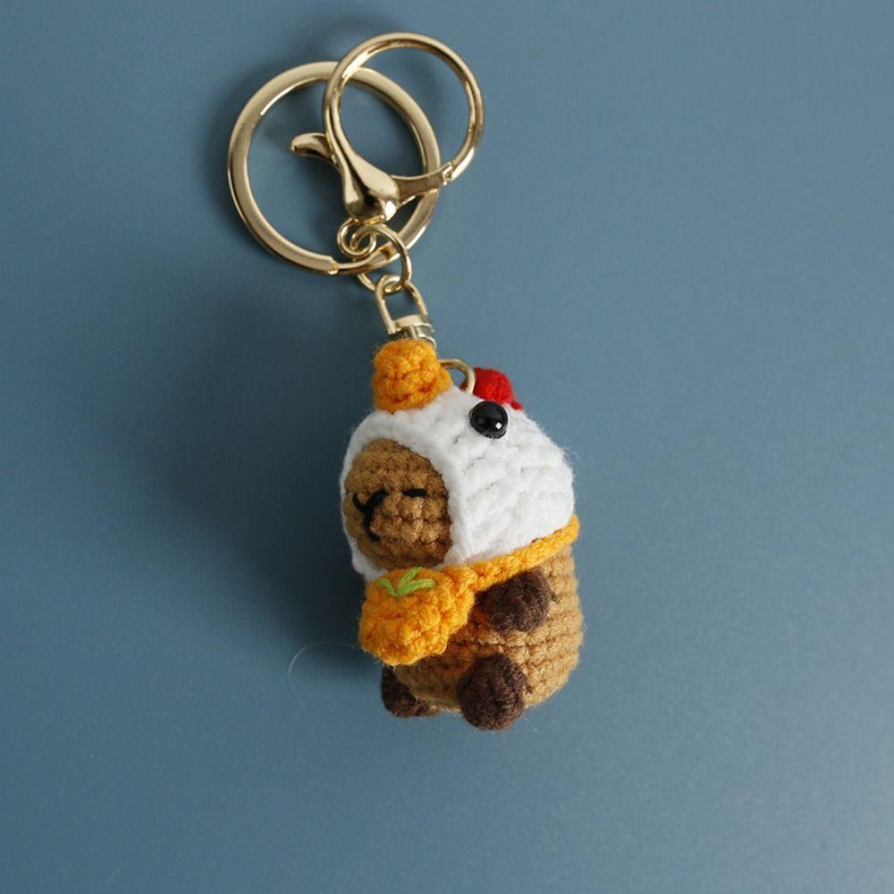 Capybara Doll Capybara Keychains Knitted Bag Pendant New Cartoon Pendant  Kids Toys