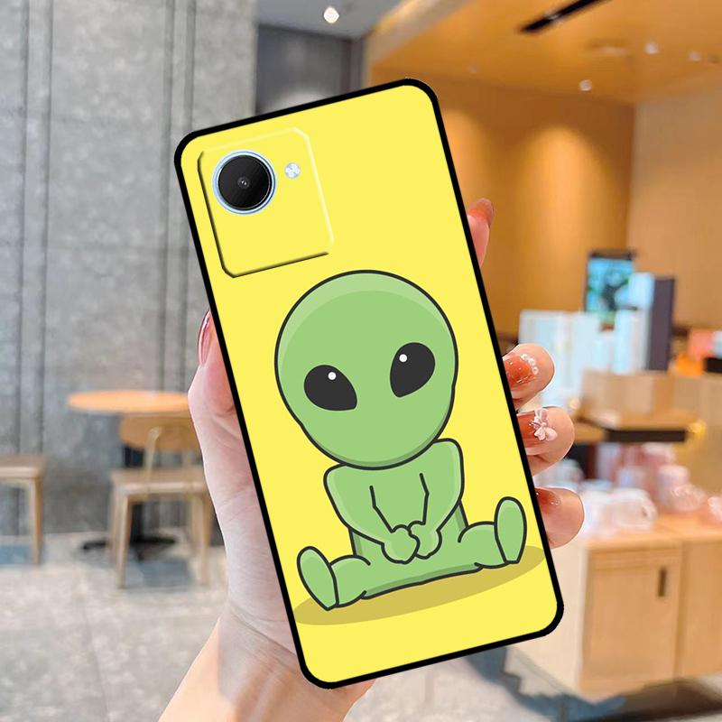 Aesthetics Cute Cartoon Alien Case For Realme C55 C33 C31 C35 C30 C11 C15 C25s C21Y GT Neo 5 3T 2T 8 9 10 11 Pro Plus