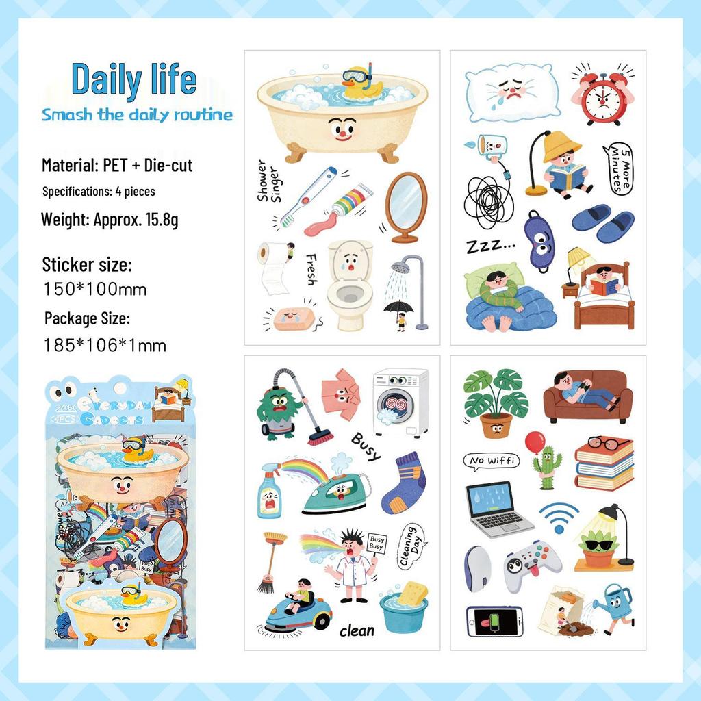 New Cartoon PET Journal Stickers for Kids - Daily Fun DIY Materials
