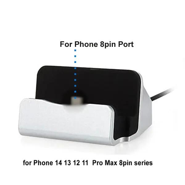 Dock de Date USB Bază de Încărcare Pentru iPhone 15 14 13 12 11 Pro XS Suport Tip C Stație Dock Suport Pentru Telefon Samsung Android & Mai Mult