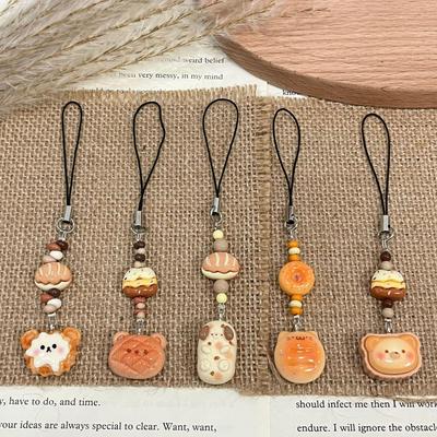 Xiaohongshu Animal World Cute Keychain: Food Play Pendant & Phone Lanyard