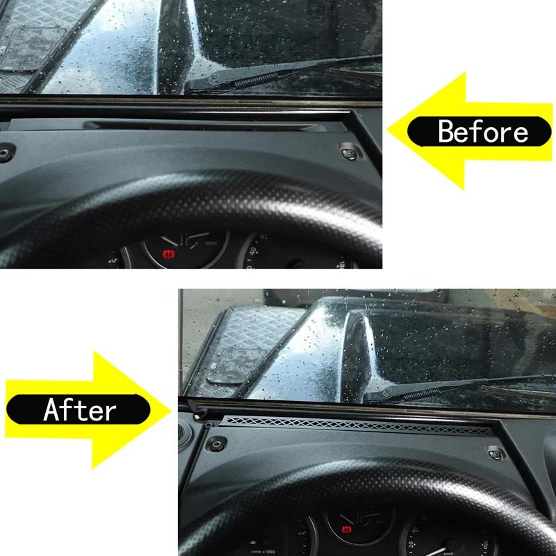 New For 2004-2019 Land Rover Defender 90 110 Aluminum Alloy Black Dashboard Air Outlet Anti-blocking Mesh Cover Auto Parts