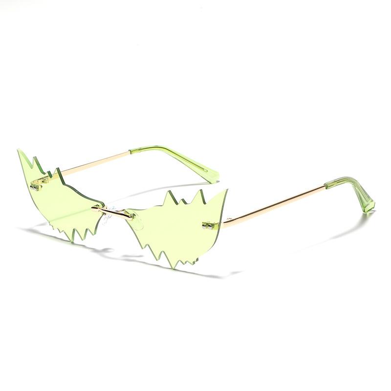 

Очки Зубчатые Кошачий глаз Солнцезащитные очки Мужские Безободковые Цветные Шары Забавные Солнцезащитные очки Женские флуоресцентный зеленый