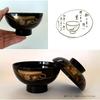 Yamaga Lacquerware Shop Zoni Bowls with Lids, Suzushunju Lacquerware, Set of 5, New Year's, Made in Japan, Makie (gold lacquer) finish, Diameter 12cm