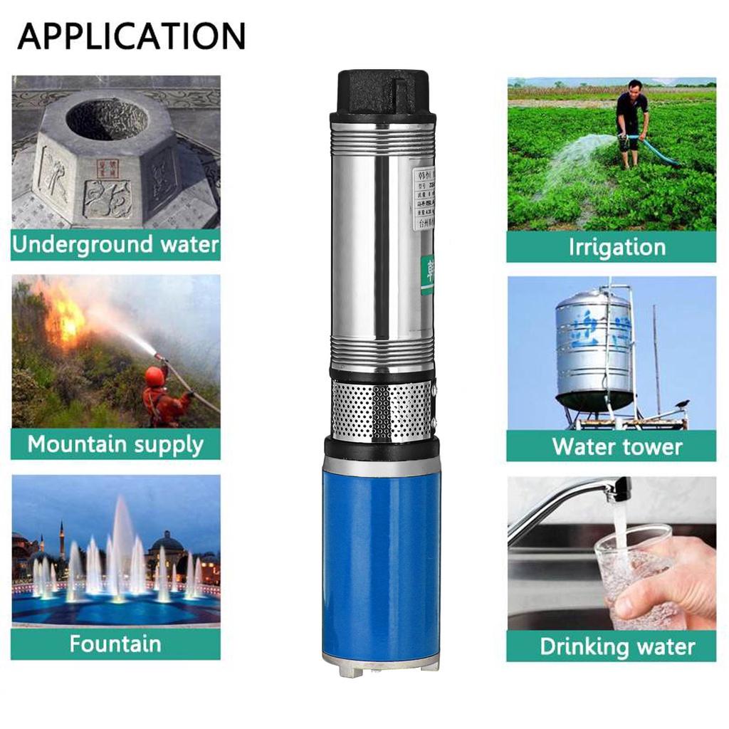 600W 12V/24V/48V 22m Agricultural Irrigation Solar Water Pump High Lift Deep Well Pump DC Screw Submersible Pump