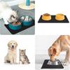 Tapis pour nourriture d'animaux en silicone Antidérapant Tapis pour gamelles de chien Imperméable Pour chiens Chats Nourriture Eau Tapis d'alimentation Anti-éclaboussures Protection de sol Hiver