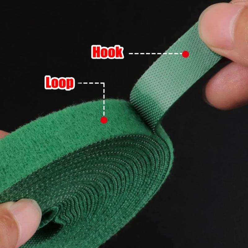 3 Rolls Green Garden Twine Plant Ties Nylon Plant Bandage Garden Hook Loop Bamboo Cane Wrap Support Garden Accessories