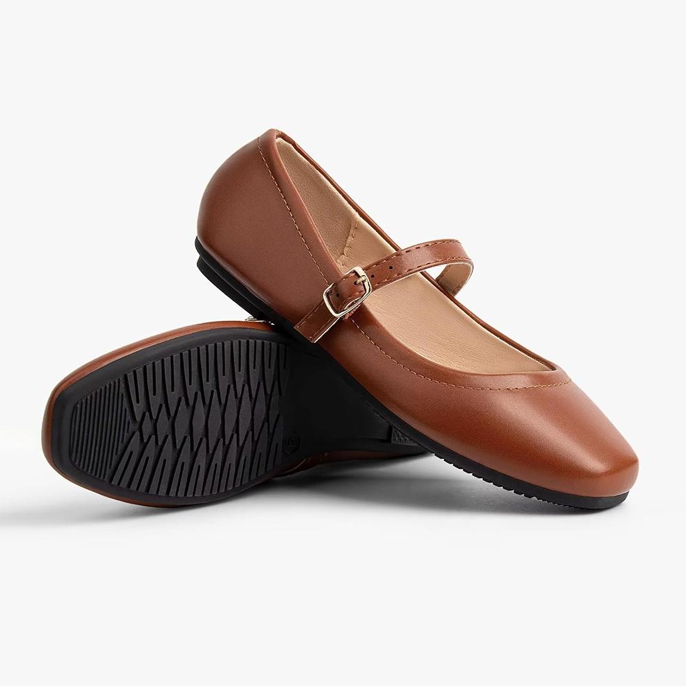 Fashion Loafers Square Toe Buckle Shoes Women  Spring Soft Sole Single Shoes Ladies Casual Comfort Mary Jane Flats Shoes