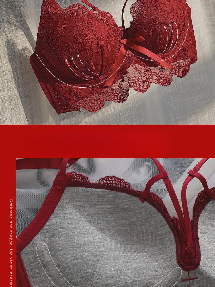 Sexy Underwear For Women Push Up Wireless Bras Adjustable Inner Tops Lace Wide Deep V Backless Cross Hollow Out