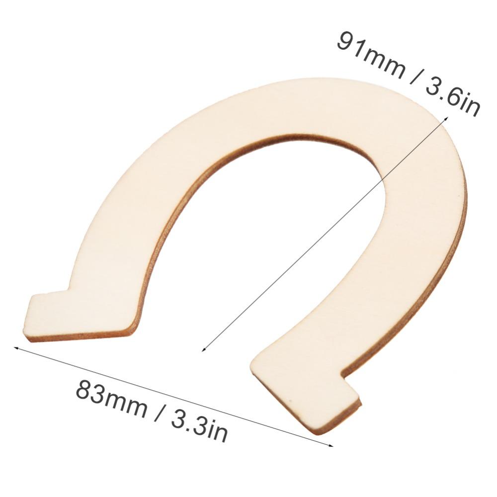 36pcs 83x91mm Wooden Craft Cutouts Unfinished Horseshoe Wood Slices DIY Crafts Project