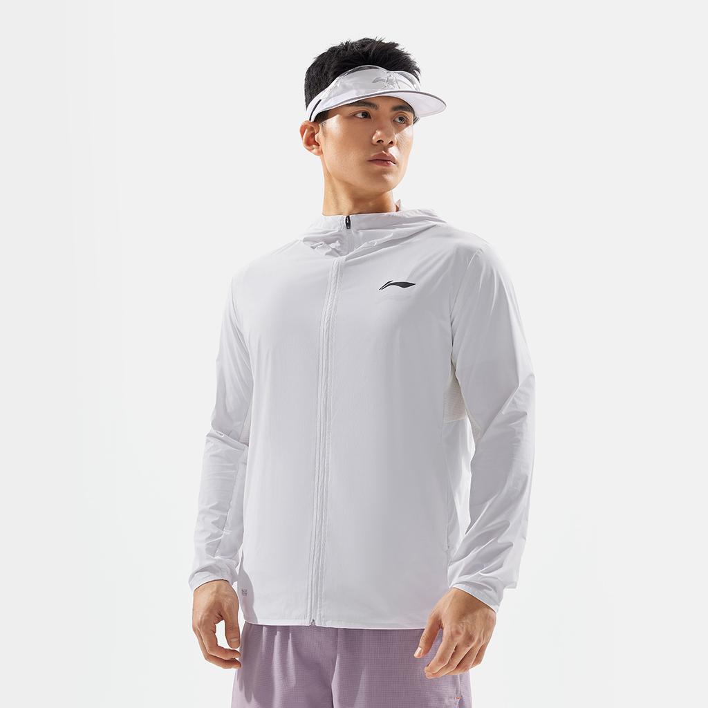 Li Ning Running Series Solid Color Zip-Up Hooded Comfortable Breathable Versatile Mirror Sun Protection Sports Jacket Men Jacket AFDV249-2
