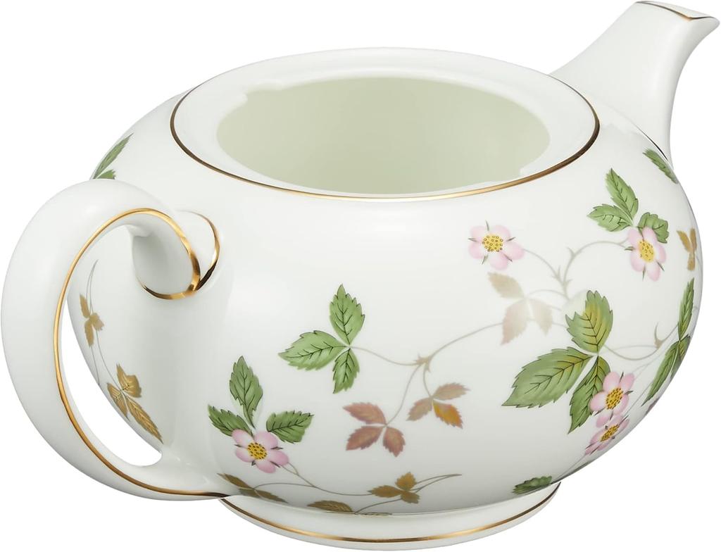 [Wedgwood Official Wedding Gift Wrapping] Wild Strawberry Teapot, Small, 600ml, Wedding Tableware, Gift for the Bride and Groom, aB50105506980,