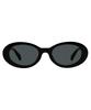 Zoff SUNCUT ZA251G53 14E1 Oval Sunglasses UV 100 Cut Black Wide Frame Unisex Non-Prescription Flat Lens Stylish Protection