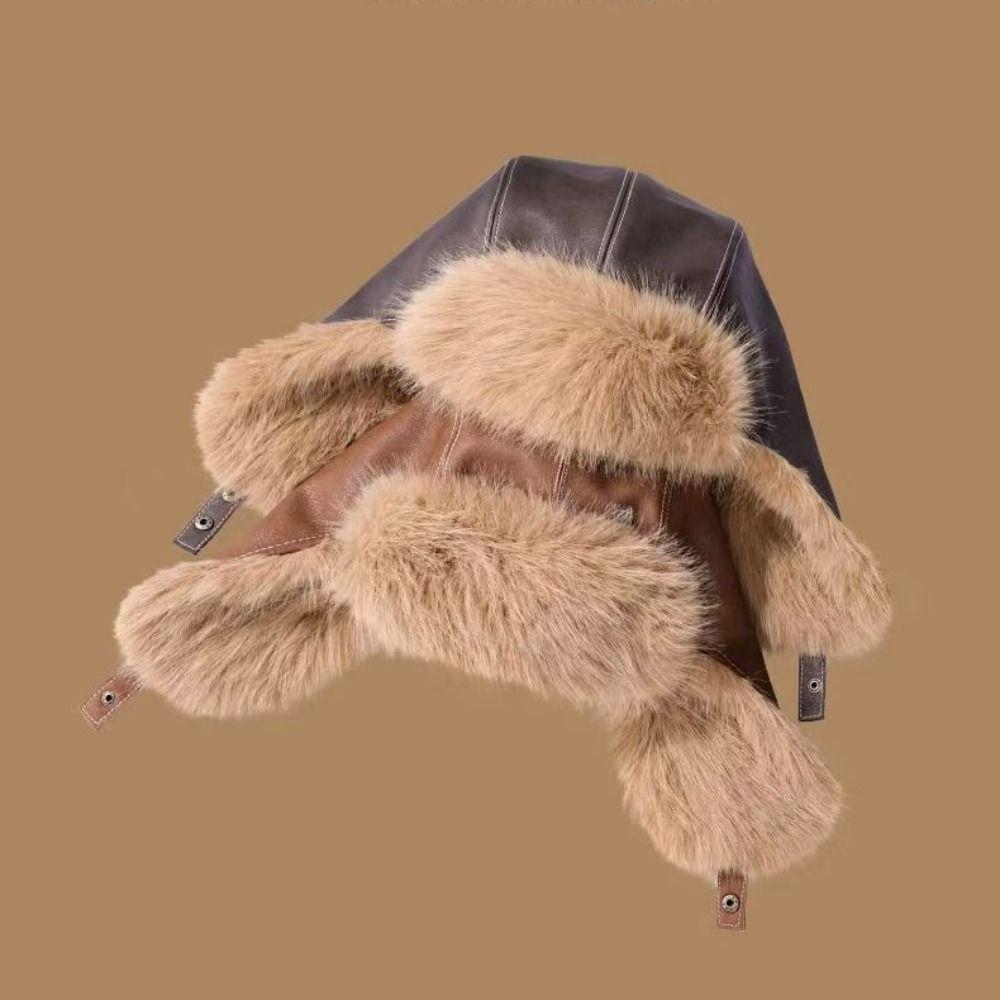 Beanie Caps Winter Pilot Hat Windproof Plush Hat Simple Cycling Lei Feng Hat Biking