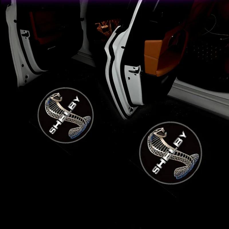 New 2026 Car Sticker For Ford Led Car Door Welcome Light Projector Lamp for Ford Mustang Shelby Focus Fusion Transit Fiesta Mond