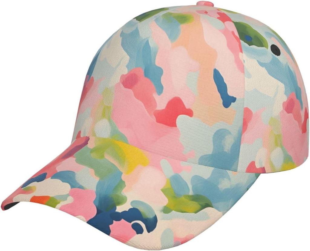 Vibrant Rainbow Paw Print Baseball Cap for Women Men Adjustable Snapback Hat Fashion Unisex Hip Hop Hats Casual Trucker Caps