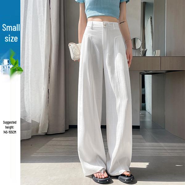 Women s High Waist White Linen Wide Leg Pants S