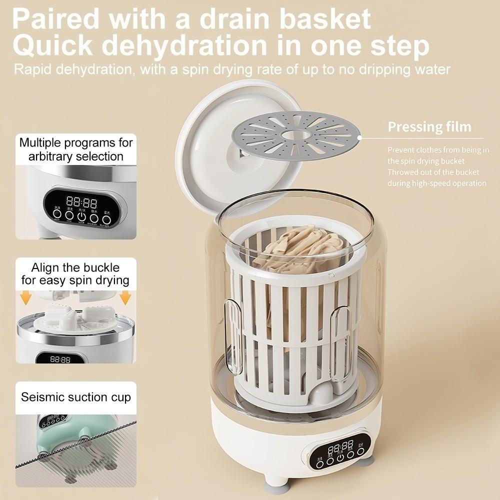 Easy To Carry Turbo Washing Machine 4000mAh Wireless Washing Machine Underwear Washing Machine