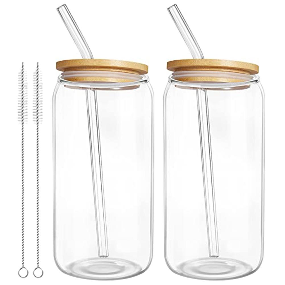 2 Sets Water Cup Espresso Clear Design Glass Juice Iced Tea Coffee Mug Beverage Covered