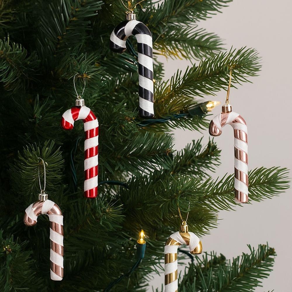 4pcs Shatterproof Lollipop Cane Pendant Plastic Christmas Tree Pendant  Merry Christmas Decoration