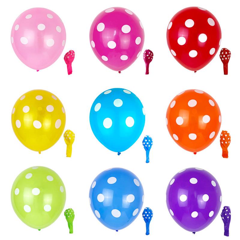 12-Inch Polka Dot Latex Balloons for Birthday, Wedding & Celebration