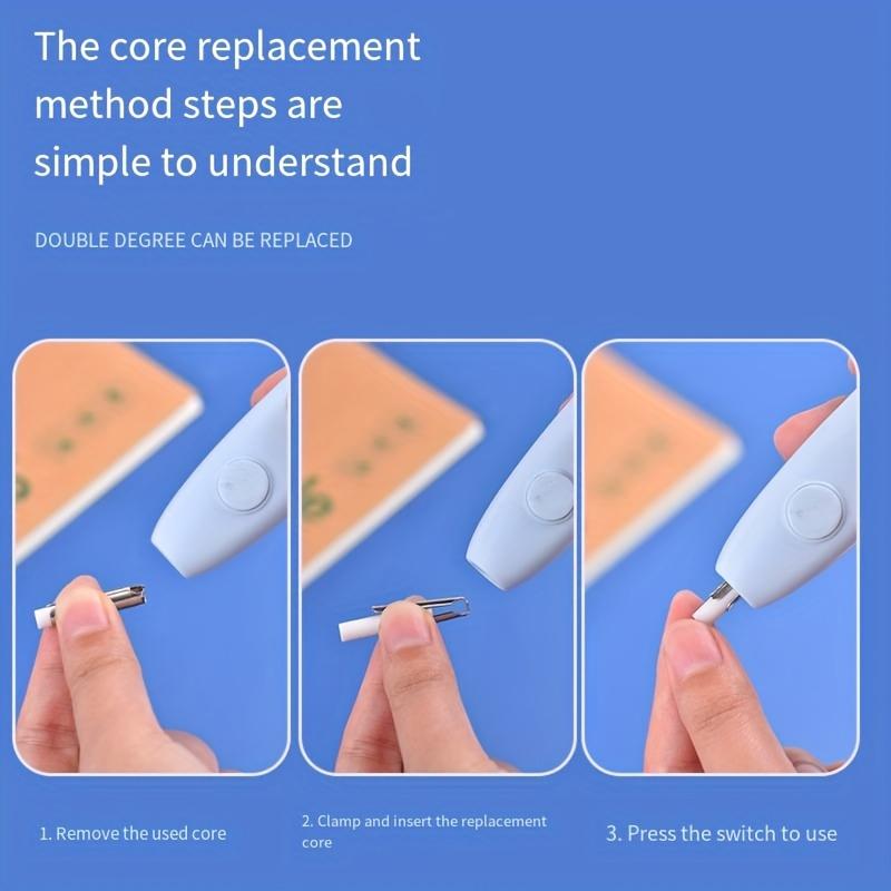 1 electric eraser,with 10 spare ink cartridges,suitable for student-specific highlighter sketch, automatic eraser,clean and seamless without battery