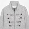 New stand-up collar full zipper double-row relief buckle casual top 0264017