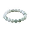 Tianshan Jadeite Gold Thread Women's Bracelet - White Jade Beads with Floating Flower Design