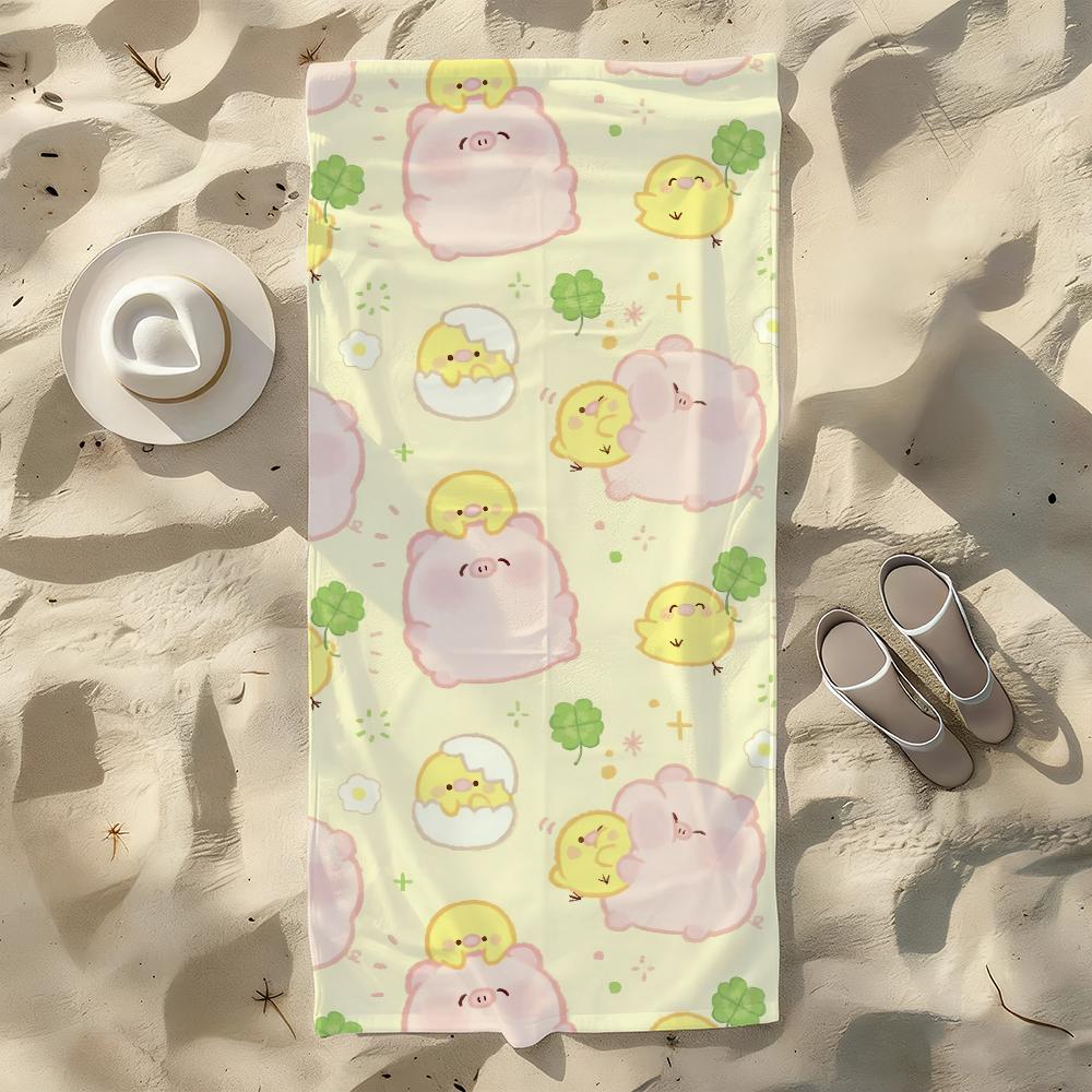 

Cute Pig Print Towel For Swim Yoga Gym Quick Drying Soft and skin-friendly Beach Towels All-Season W30*H60(CM)
