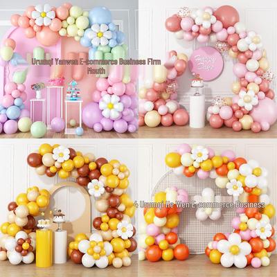 Daisy Balloon Macaron Latex Garland Set for Weddings and Birthdays