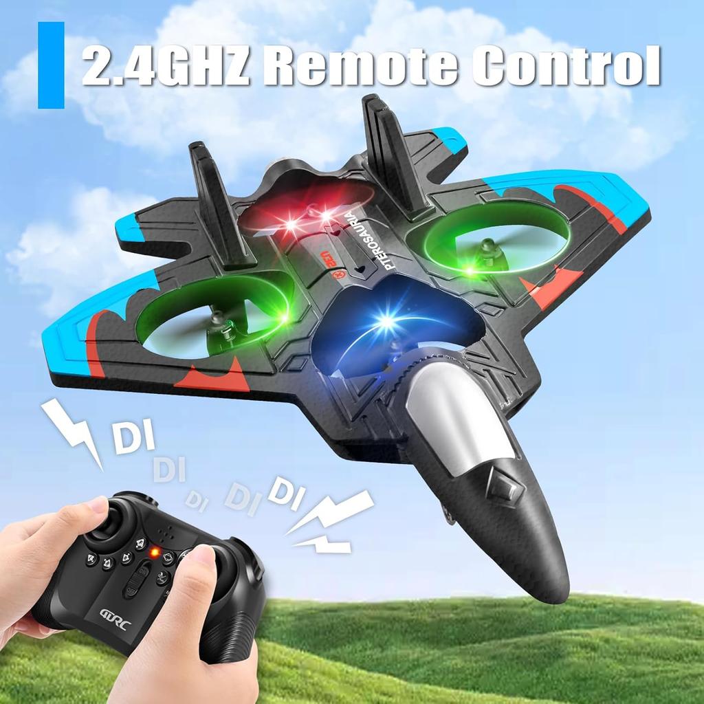 4DRC V32 Foam Remote Control Airplanes RC Planes for Kids Adults,RC Airplane Fighter Jet with Light, 360°Flip Fighter Jet Toys,Stunt Roll,Toy Gifts