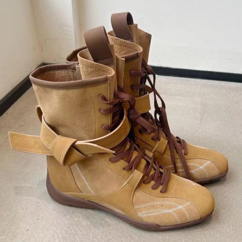 

Модные Ретро Боксерские Ботинки на Шнуровке Женские Дизайнерские Модные Подходящие на Каждый День Ботильоны до Щиколотки Рувнай на Массивном Каблуке Спортивные Рыцарские Ботинки Женские 35