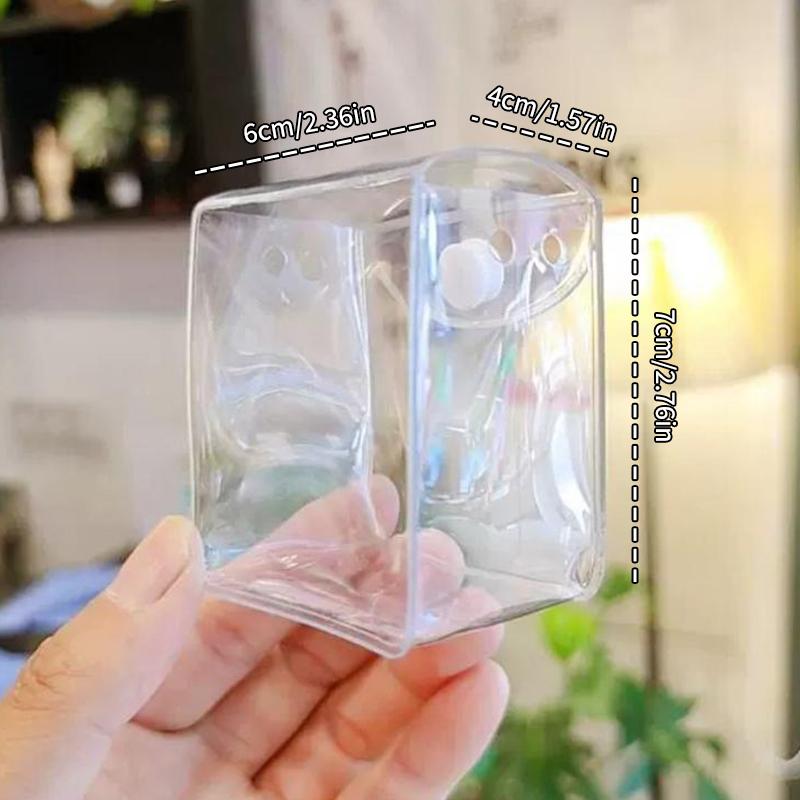 Transparent Pvc Square Mini Coin Purses Case Clear Small Key Wallets Pouch Women Kids Girls Lipstick Earphone Coin Storage Bags