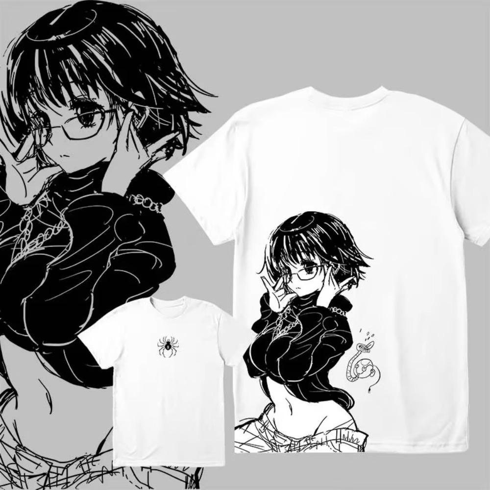 Street Style Anime Style Tshirt Hiphop Tshirt Unisexs Tshirt Retro Fashion Printed Pattern Casual Tshirt