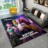 3D Kpop Dämonenjäger Rumi Mira Zoey Cartoon Musik Teppich für Wohnzimmer Schlafzimmer Zuhause Sofa Dekoration, Kinder Spiel Anti-Rutsch-Matte