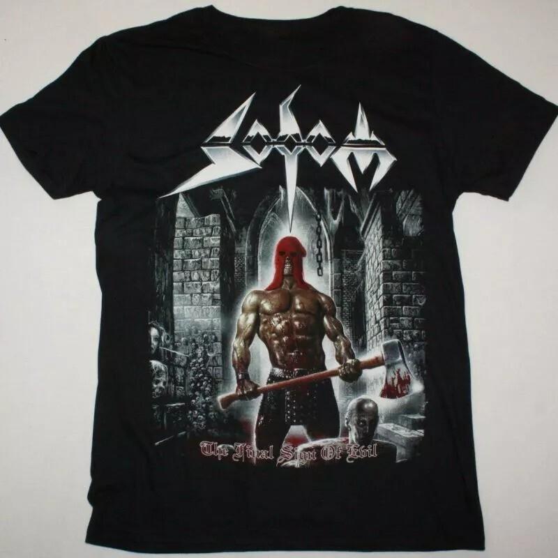 

Ретро Футболка SODOM THE FINAL SIGN OF EVIL Классическая Черная Унисекс Футболка Унисекс Футболка XXXL